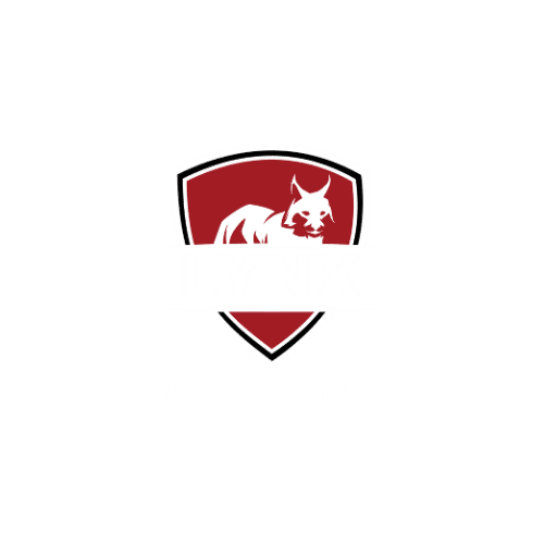 lynx academy logo in white